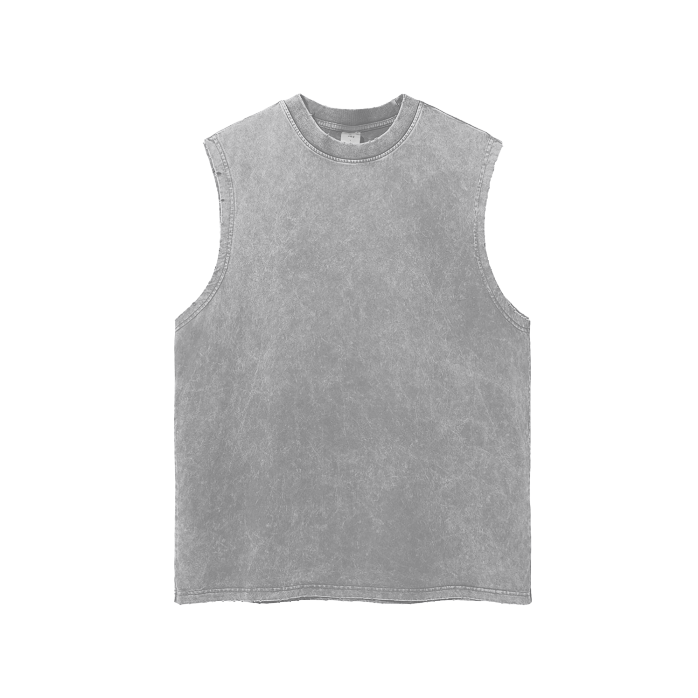 Gray sleeveless shirt on a white background